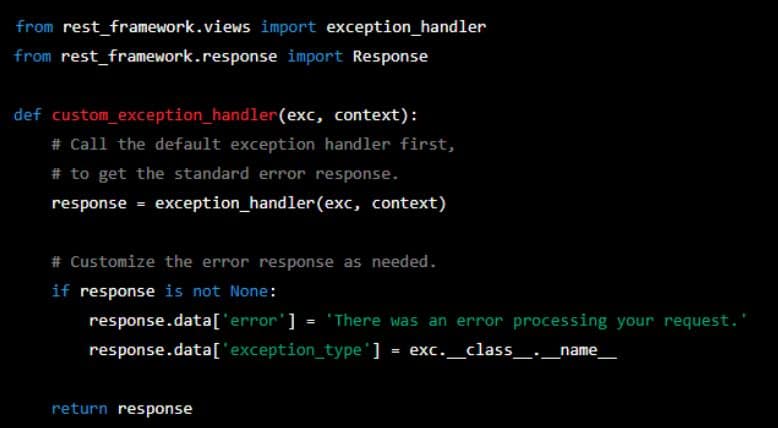 custom exception handler function In Django Rest Framework