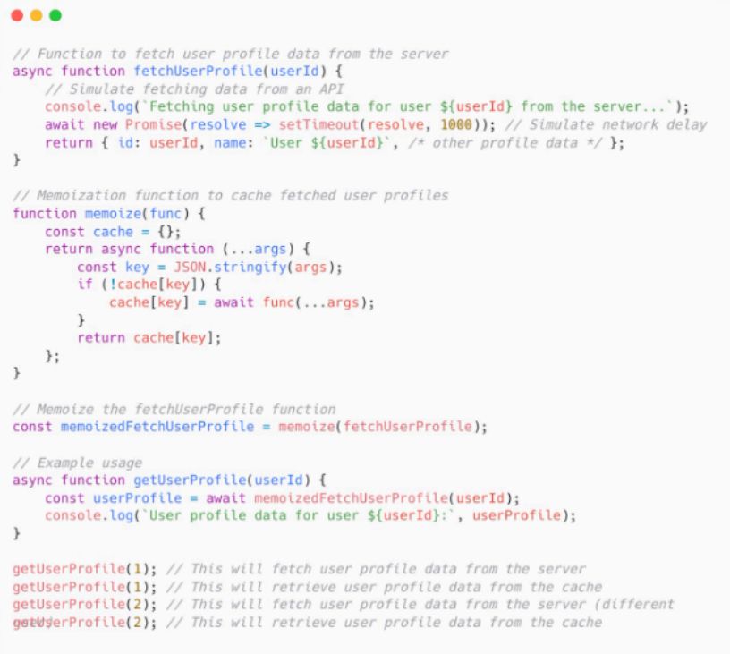 Example of Memoization in JavaScript